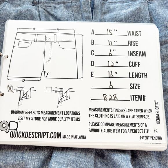 Boden Linen Cotton Blend 6" Classic Blue Short Womens Size 6 Slash Pockets - Picture 2 of 10